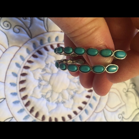 Turquoise Half Hoop Earring - Picture 3 of 4